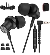 ASKUBSKU 3.5mm Wired Earbuds for School Computer with Case Mic,3.9FT, Black | Plug in Headphones ...