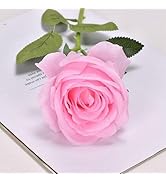 Tiosen Artificial Silk Rose Stem, 16.8 inches, Single Long Stem Flower for Home Decor, Table Cent...