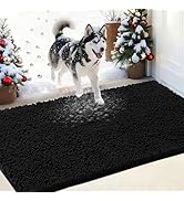 IM HOME Chenille Absorbent Outdoor Doormat 48" x 30", Washable Muddy Door Mats for Dog Non Slip I...