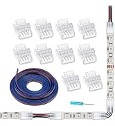 GXILEE 4 pin LED Strip Light Connector 10 Pack Solderless Track Lighting Connectors and 16.4ft 22...