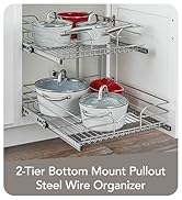2-Tier Kitchen Cabinet Pull Out Shelf and Drawer Organizer Slide Out Pantry Storage