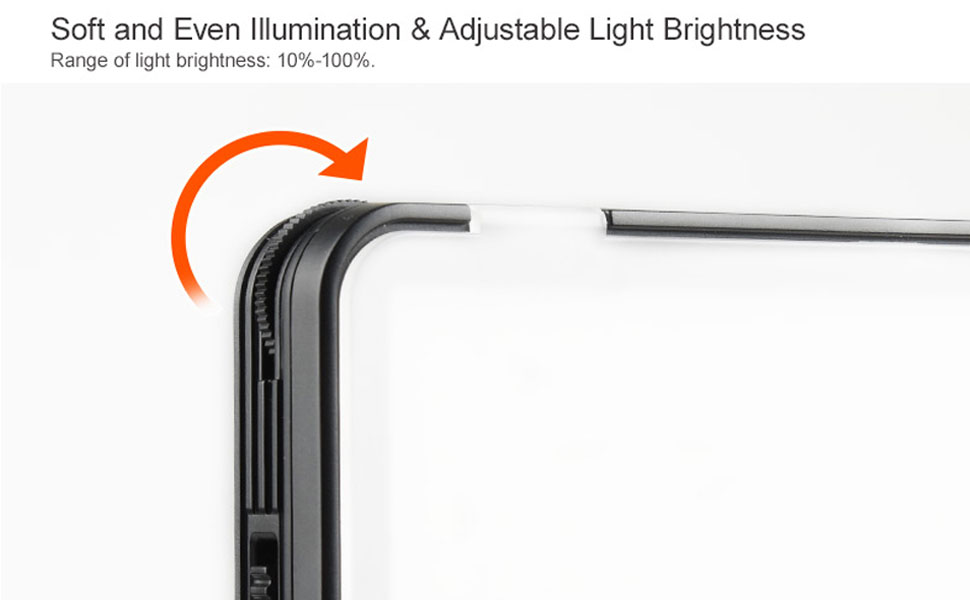 Range of light brightness:10-100%
