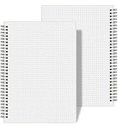 AHGXG Dotted Journal Spiral Notebook (2-Pack), Bullet Dot Grid Journal Large B5 with Transparent ...
