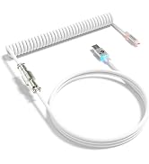 MAMBASNAKE C01 Ultra RGB Coiled Keyboard Cable,Pro Custom USB-C Aviator Cable for Gaming Keyboard...