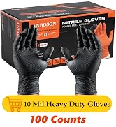 ANBOSON Disposable Nitrile Gloves,Industrial 10Mil Disposable Gloves Latex free, Powder Free,Mech...