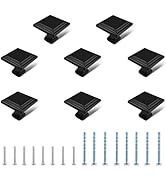 8 Pack Black Matte Cabinet Knobs, Square Drawer Knobs(30mm/1.2 Inch), Durable Dresser Knob with 1...