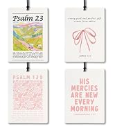 BILLAION Pink Coquette Christian English Pear & Freesia Car Air Freshener 4 Pcs, His Mercies Are ...