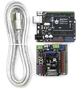 UNO R3 Microcontroller Kit | with V7.1 IO Expansion Shield & USB Cable | Arduino-Compatible ATmeg...