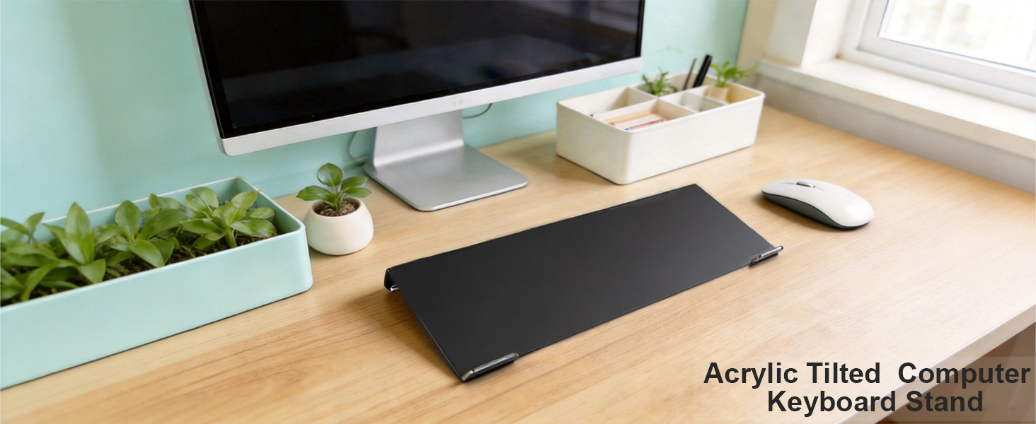 Acrylic Tilted Computer Keyboard Stand