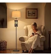 G-SAFAVA 63" Floor Lamps for Living Room Bedside Nightstand Lamp All Black Tall Standing Lamp for...