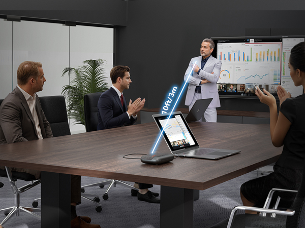 A05U USB Conference Speaker and Microphone, Wired Speakerphone, 360° Noise Cancelling Voice Pickup