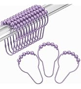 Amazer Shower Curtain Hooks, Rust Resistant Shower Curtain Hooks for Bathroom, Stainless Steel Gl...