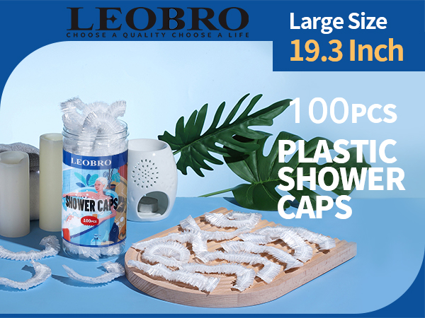 100pcs 19.3INCH Large Plastic Shower Caps