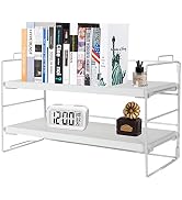 ShellKingdom Desk Shelf Organizer, 2 Tier Desktop Shelves, Adjustable Bookshelf Storage Rack and ...