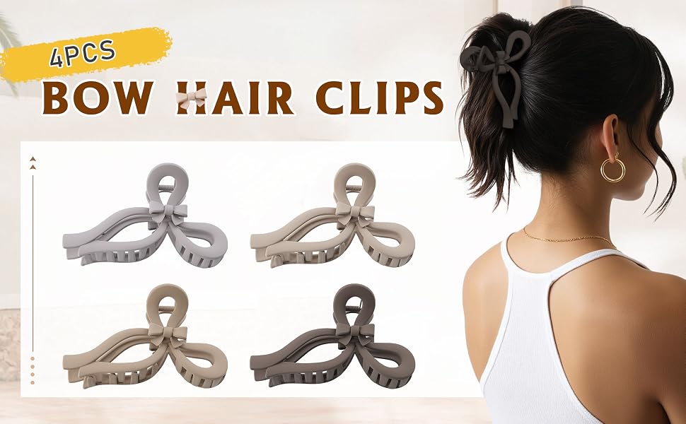 4PCS BOW HAIR CLIPS