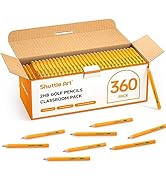 Shuttle Art 360 Pack #2 HB Golf Pencils, Wood-cased 3.5” Mini Pencils Bulk, Pre-sharpened Small P...