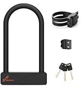 Sportneer Self-Locking Bike U Lock 8 Inch Heavy Duty Anti-Theft, Shim & Drill Proof with Keys and...