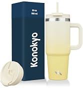 Konokyo 30 oz Insulated Tumbler Water Bottle with Handle, Straw Lid | BPA-free and dishwasher saf...