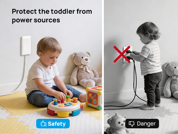 power sources Protect the toddler from