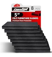 8 PCS 5" Square Felt Furniture Movers Sliders for Hardwood Floors, Reusable Felt Furniture Moving...