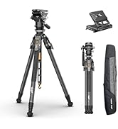 COMAN T1SV5 One-Snap Release Carbon Fiber Camera Tripod, 68.9" Adjustable Professional Tripod for...