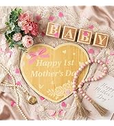 8Pcs Pregnancy Announcement Set for Mother's Day, Baby Reveal Ideas Include Pink Artificial Roses...