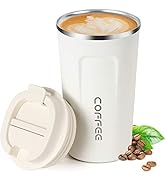 Smilatte 17oz (510ml) Vacuum Insulated Coffee Travel Mug, Leak proof Double Wall Stainless Steel ...