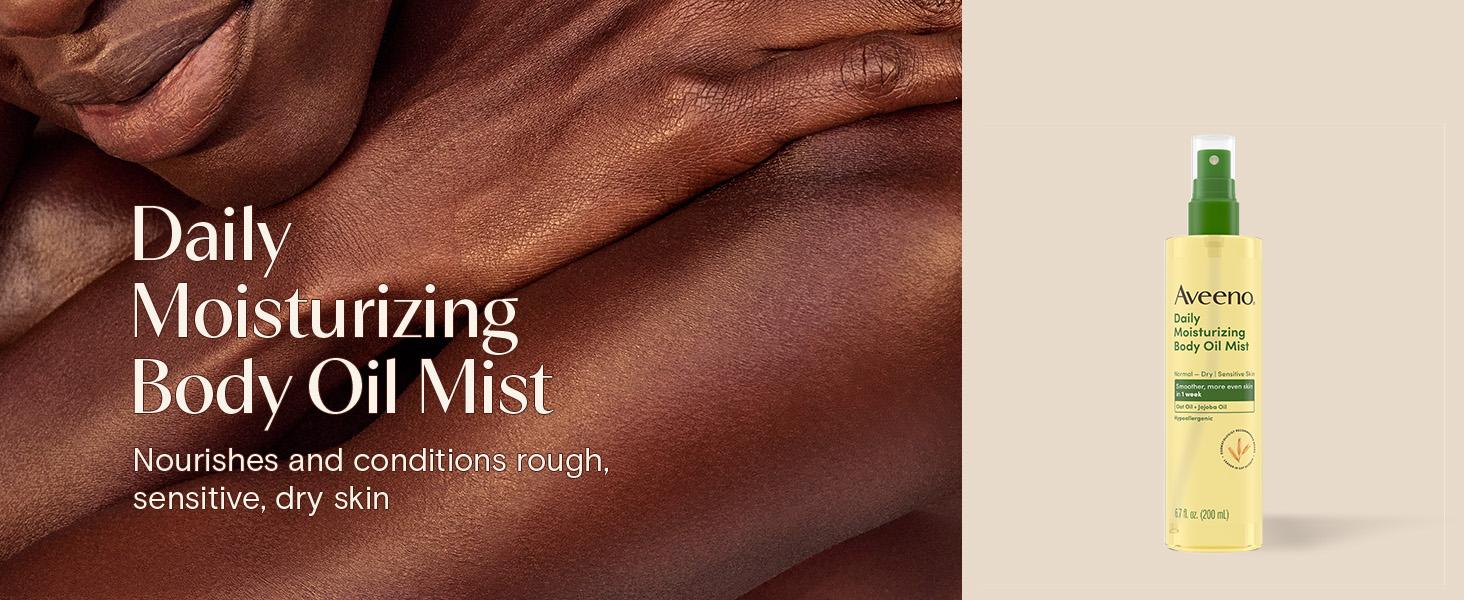 Daily Moisturizing body oil mist nourishes and conditions rough, sensitive, dry skin