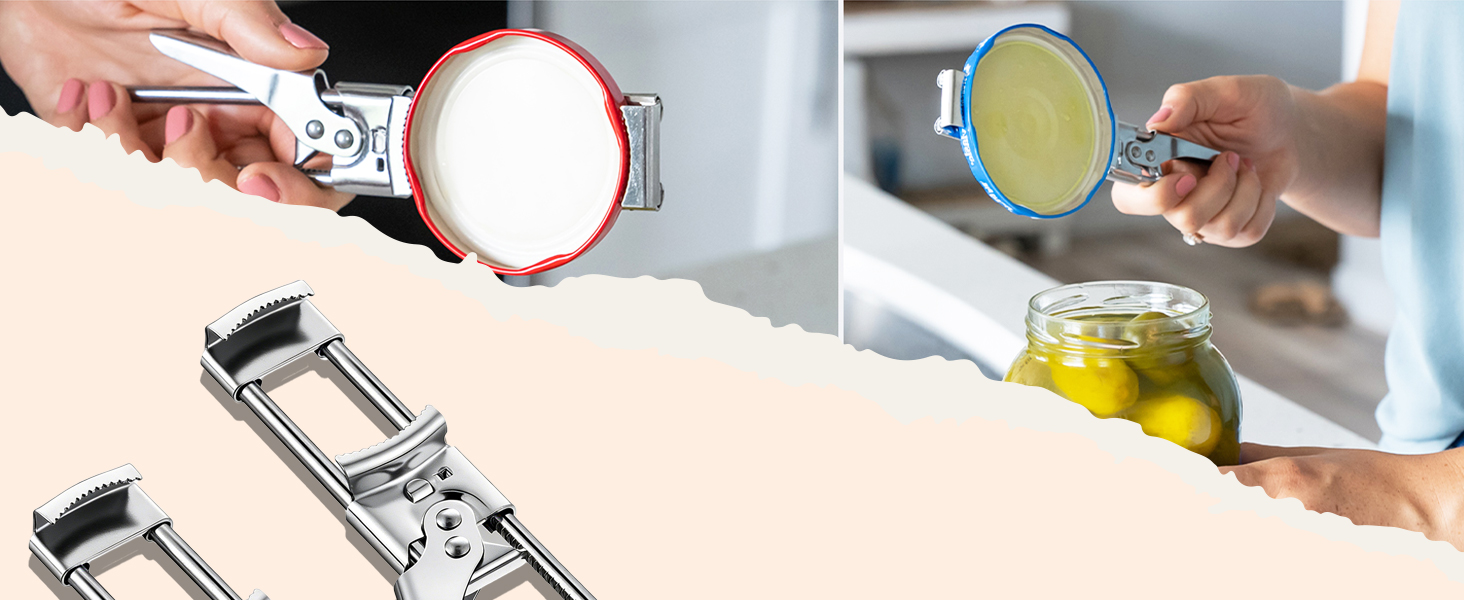 2PCS Adjustable Stainless Steel Jar Opener
