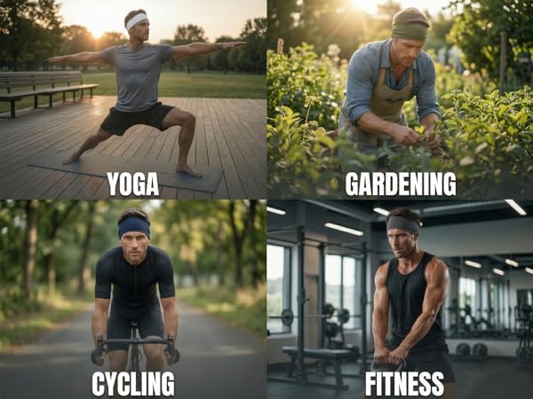 Mens headbands for running, hiking, yoga and cycling, basketball, football, volleyball