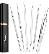 Boxoyx Pimple Popper Tool Kit - 6 Pcs Blackhead Remover Comedone Extractor Tool Kit with Metal Ca...