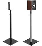 USX MOUNT Bookshelf Speaker Stands Pair, Height Adjustable Extends 32-42 inch for Rear Surround S...