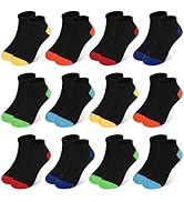 GENTABY 12 Pairs Toddler Socks Boys Ankle Socks Kids Low Cut Short Athletic Sock for 1-13 Years