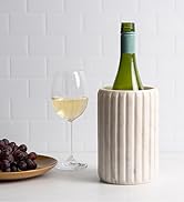 Cork & Mill Marble Wine Chiller, Champagne Bucket for Parties, Bottle Cooler for Dining Tables, O...