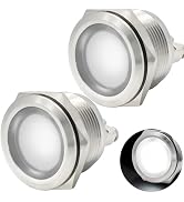 Indicator Light 22mm 0.87" Waterproof IP67 Metal Stainless Steel Signal Lamp 12V/24V DC/AC LED Pi...