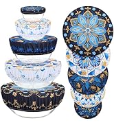 Revahope 5 Pieces Bowl Covers Reusable, 5 Size Stretch Cloth Bowl Covers for Bread Proofing Fabri...