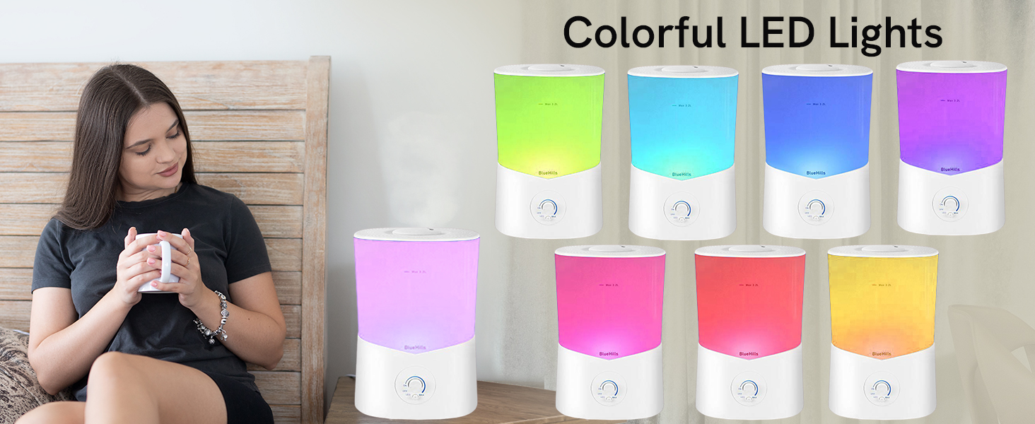 Ultra-quiet operation for bedroom home and office use humidifier essential oil diffuser