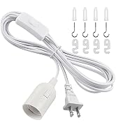 DiCUNO Hanging Lantern Extension Cord Cable, E26/E27 Pendant Light Socket On Off Inline Cord Swit...