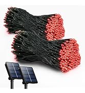 2 Pack Solar String Lights Outdoor, 200 LED Extra-Long 72FT Solar Powered Lights with 8 Lighting ...