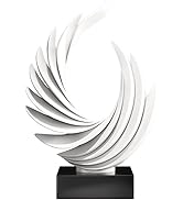XYQXYQ Modern Home Decor Abstract Decorative Sculpture,Gold Ocean Wave Statue,Resin Wing Statue, ...