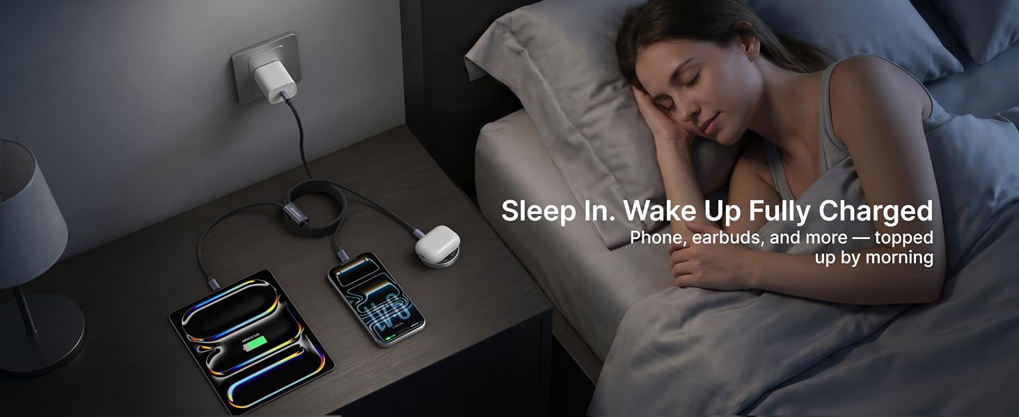 5-in-1 Charger Cable and Magnetic Wireless Charger-Sleep In