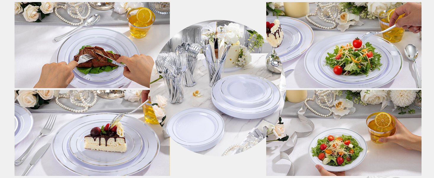 Silver Dinnerware Set