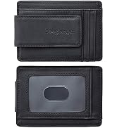 Toughergun Minimalist Wallet for Men with Magnetic Money Clip Leather Wallet, Credit Card Holder ...