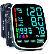 Yomseayo Upper Arm Blood Pressure Monitor, Dual Cuffs, 3 Users X199 Memory | Adjustable Dual Cuff...