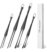 Homfuntory Galaxy Grip Series 4-Piece Tweezer Tongs Set, 10