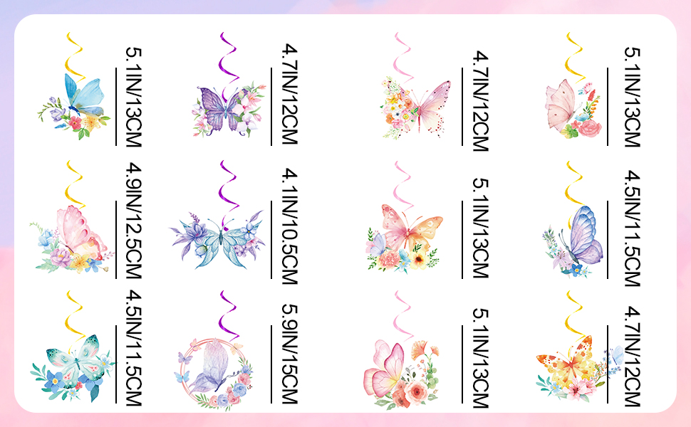 butterfly hanging swirls
