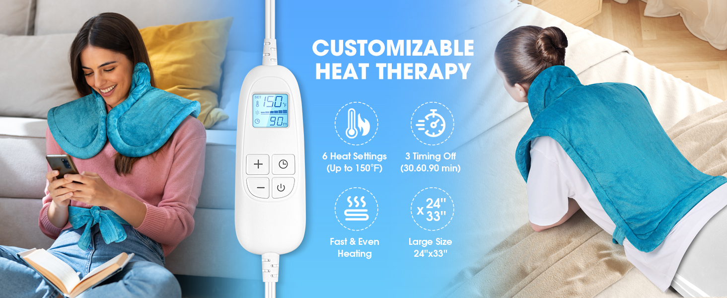 FluffyWarmth heating pad for neck and shoulders and back birthday gifts for women men mom dad