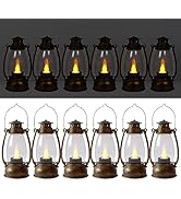LLQ 12 Pack Vintage Decorative Lanterns, Mini Candle Lantern Decorative LED Candle Holders with F...