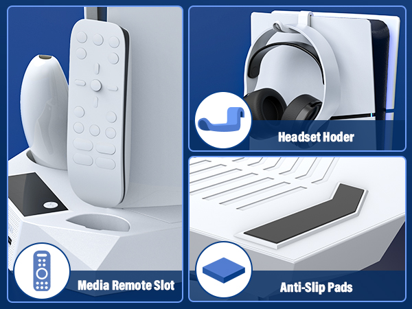 ps5 slim stand with headphone holder
