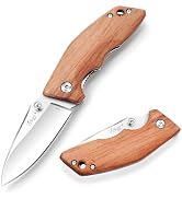 Vickay Pocket Knife, Folding Knife, 2.75" 8Cr13MoV Steel Blade, Wood Handle EDC Knife for Men & W...